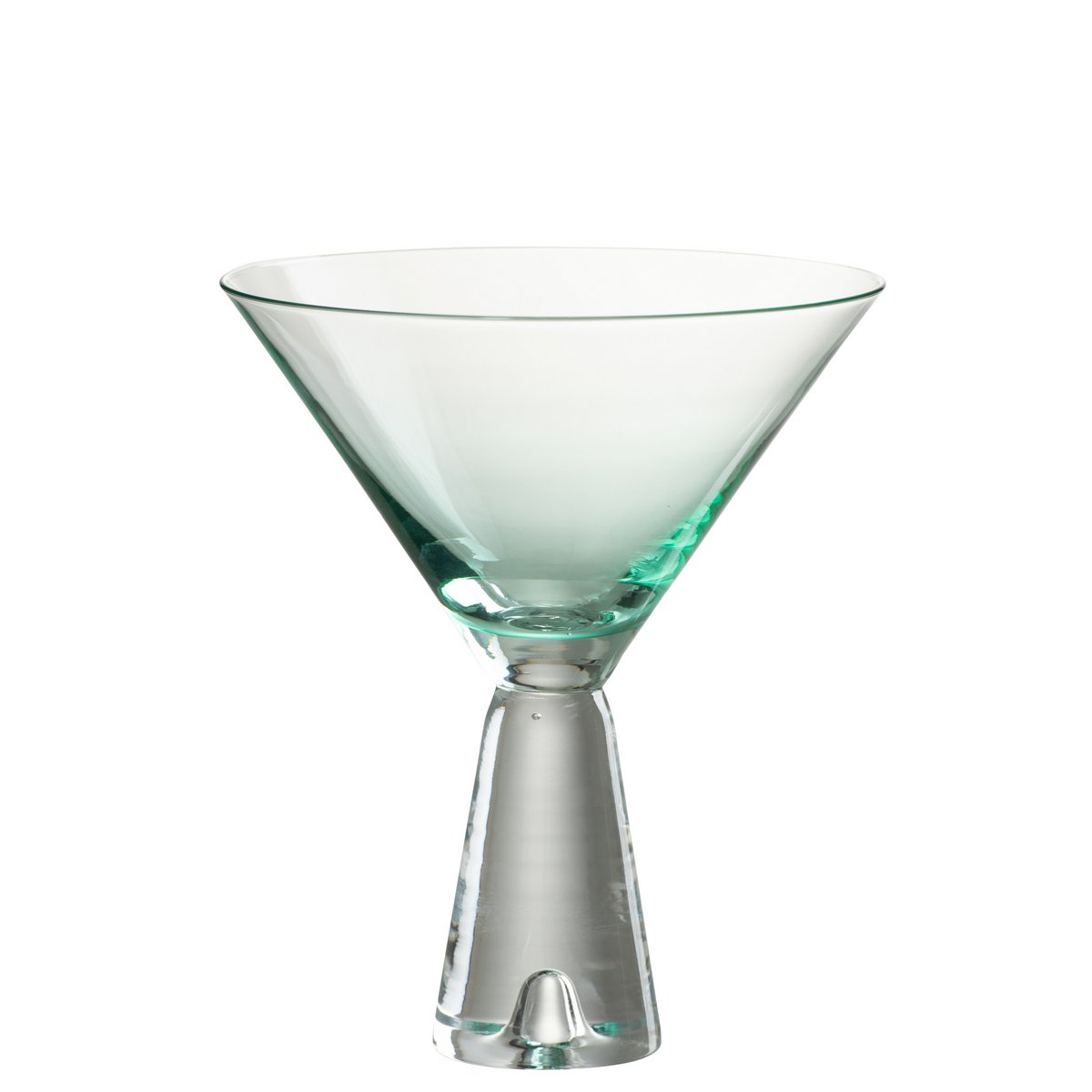 Verre à cocktail J-Line Lewis en verre transparent et azur, élégant et moderne.