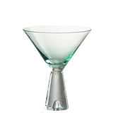 Verre à cocktail J-Line Lewis en verre transparent et azur, élégant et moderne.