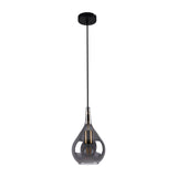La lampe pendentielle "Gota", un pendentif rétro classique en verre fumé noir Ø 20 cm, avec des versions E27, 150 hautes, idéales pour la salle à manger, le salon et la cuisine.