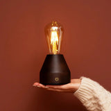 Lampe de table rechargeable marron foncé Zavi