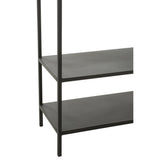 Étagère J-Line en métal noir dans un intérieur contemporain, décorée avec des objets stylés.