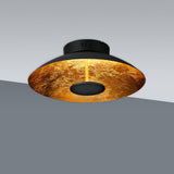 Lampe à plafond LED "Firenze" lampe plafond métallique en noir et or, LED fermement installée, éclairage pour le salon, le bureau ou la tige d'entrée de 40 cm de diamètre