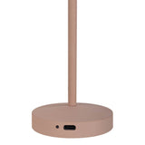 Lampe de table de batterie LED à 2 ert "Gomba" pour l'extérieur et à l'intérieur, en métal et en plastique dans l'amande givré, 18,5 cm de haut