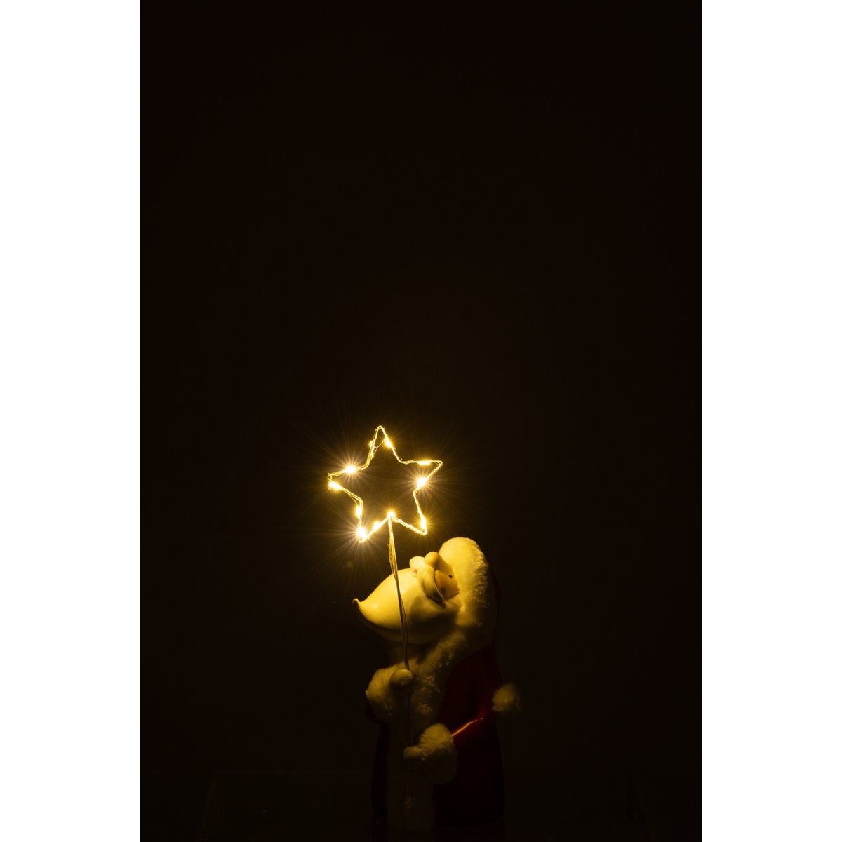 Père Noël LED Étoile en résine, ambiance festive dans un salon