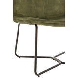Vue latérale de la chaise longue Isabel en textile vert