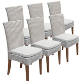 Chaises de salle à manger 6 pièces chaises de rotin