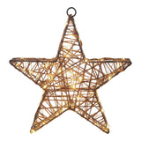 2 décoration de Noël à LED "Star en métal" Ø 25 cm-christmas décorations en métal et textile de nature, avec des LED fermement intégrés