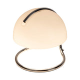 Lampe de table "Burano" blanc, env. 25 cm de haut, Ø 23,5 cm, en métal et en verre noir color en chrome, E27.