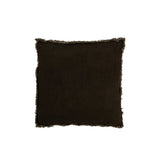Coussin carré J-Line à franges - coton - vert