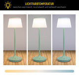 Lampe de batterie solaire "Emmi" 38 cm de haut, parapluie Ø 13 cm, métal dans la menthe et le plastique blanc, pour la zone extérieure, cct.