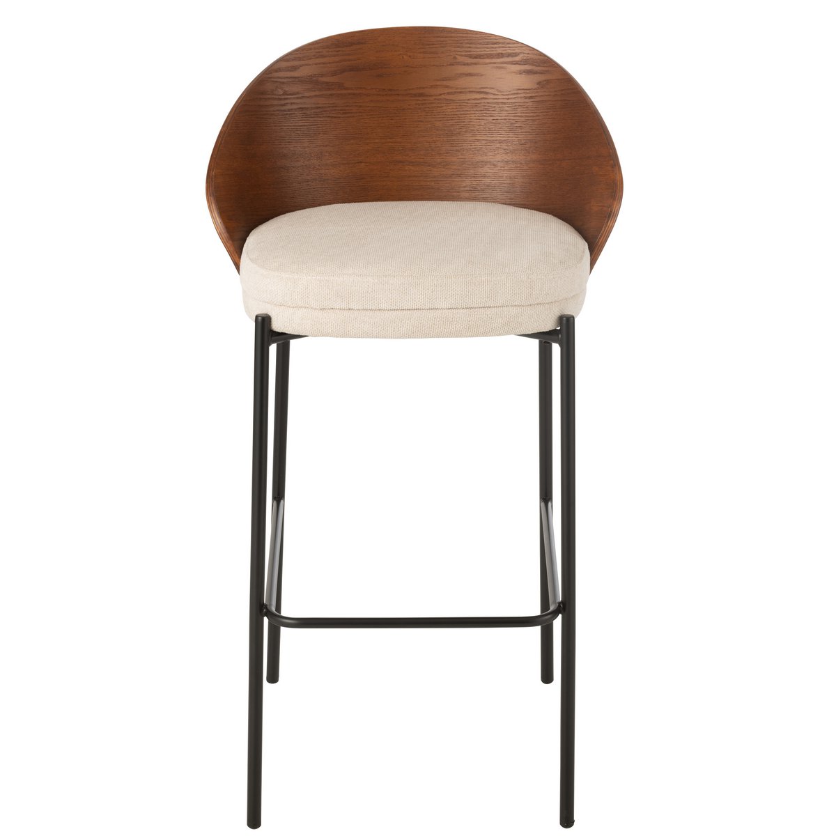 Tabouret J-Line Lone en multiplex marron avec assise beige