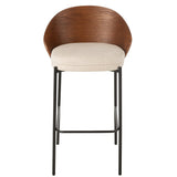 Tabouret J-Line Lone en multiplex marron avec assise beige