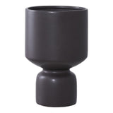 Pot de fleur en céramique noir, vue de face
