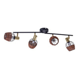 4 plafonds "Corbis", spot métallique en noir et or, avec prise E14, pour salle à manger, salon, couloir ou bureau, plafond à l'intérieur, 78 cm de long