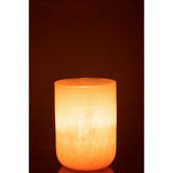 Détail du vase Corrie en verre corail, élégant et moderne