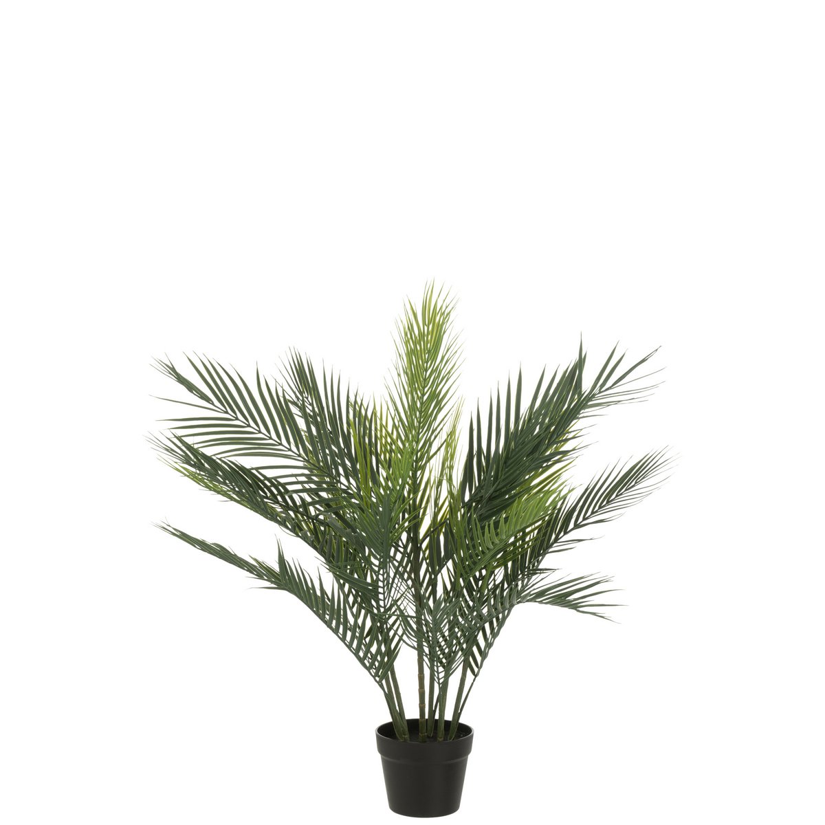 Détail du palmier artificiel J-Line en pot, idéal pour la décoration intérieure.