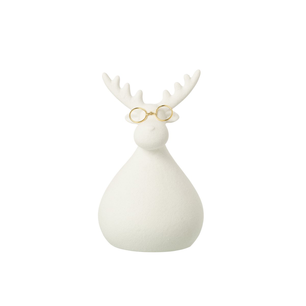 Détail de la figurine J-Line Renne en porcelaine, mettant en valeur les finitions