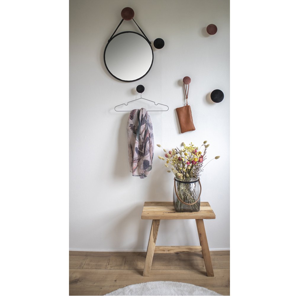 Vue de face du miroir Trapani rond diamètre 38cm