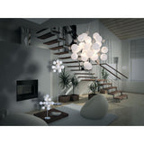 Pendant la lampe "Explosion" blanche en métal et en verre, versions G9, pour salle à manger, salon, couloir ou bureau, lampe suspendue Øca 65 cm