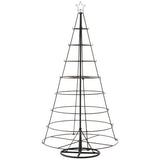 Tréle de Noël en métal noir, vue complète avec 8 niveaux