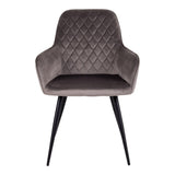 Pieds en métal noir de la chaise Harbo, design moderne