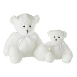 Peluche Ours J-Line en polyester blanc avec nœud élégant