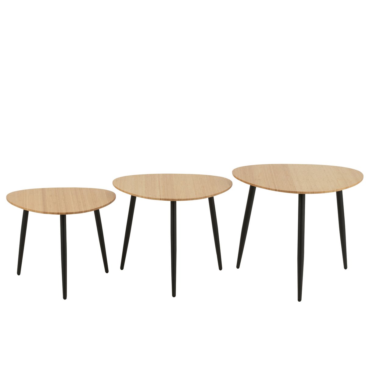 Table d'appoint J-Line Palet en bambou et métal, vue de face