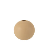 Vase bol J-Line en céramique beige, sur une table