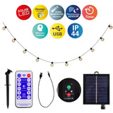 Détail des boules transparentes de la chaîne lumineuse Solar-10