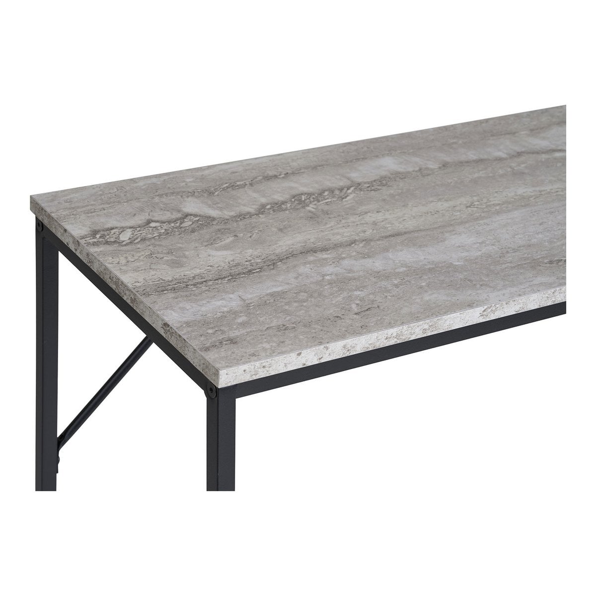 Zoom sur la structure en métal de la table console Vita