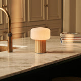 Lampe de table rechargeable marron clair Margaux