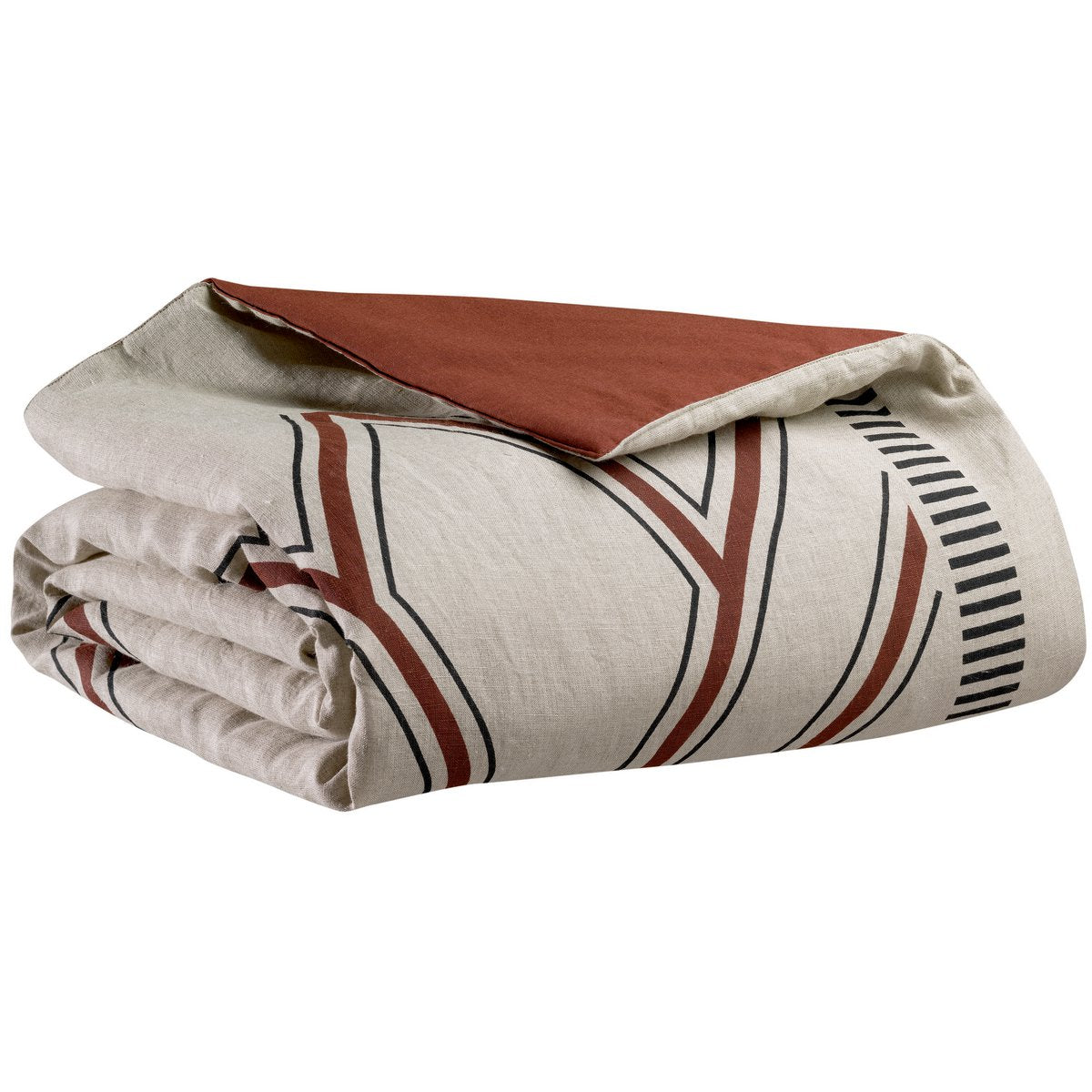 Édredon Zeff Johan Caramel avec motif géométrique et texture naturelle