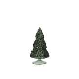 Sapin de Noël en verre vert J-Line, vue de face avec détails élégants
