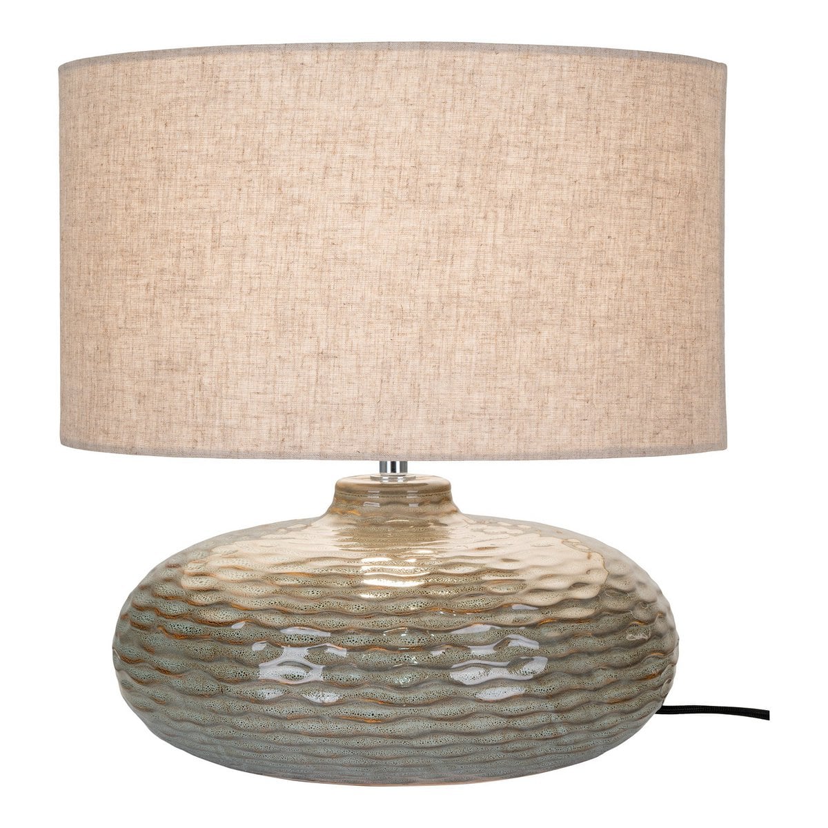 Lampe de table Oldham en céramique verte avec abat-jour vue de face