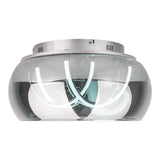 Plafond LED "Malou" Ø 45 cm, 23,5 cm de haut, en métal, verre fumé, LED intégrée, blanc chaud