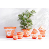 Pot J-Lline Grenade Stripes avec des plantes, ambiance décorative