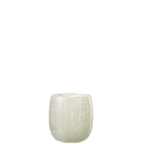 Bougeoir J-Line Mosaïque en verre gris clair, vue de face