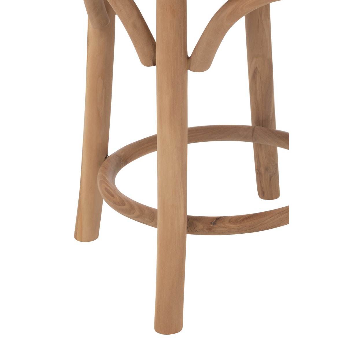 Détail du bois de teck du tabouret J-Line Ali