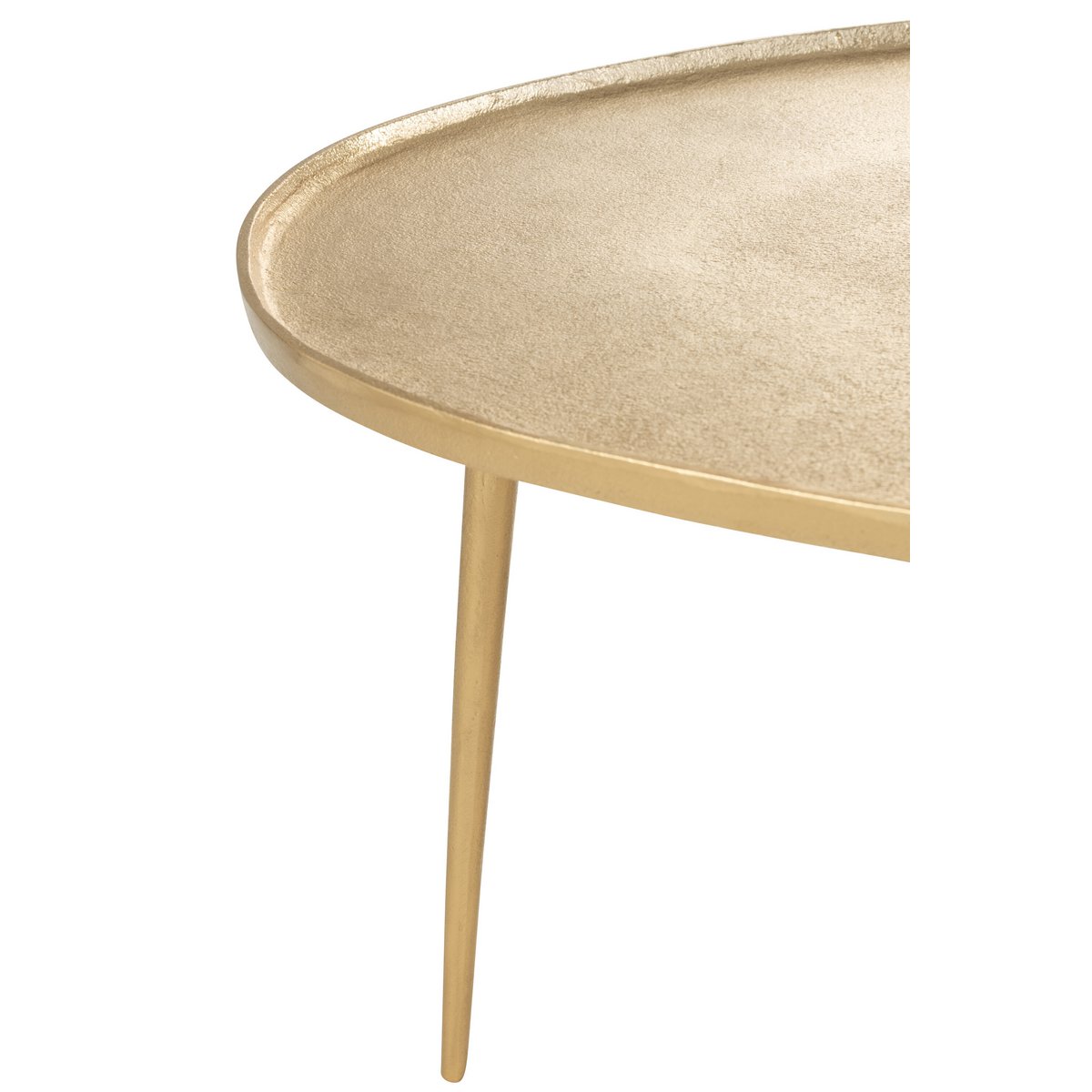 Table d'appoint J-Line Vinta en aluminium doré, vue de face