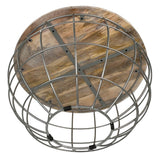Table basse ronde durable Lexington ø 75 cm treillis métallique fil métallique table de salon en bois massif