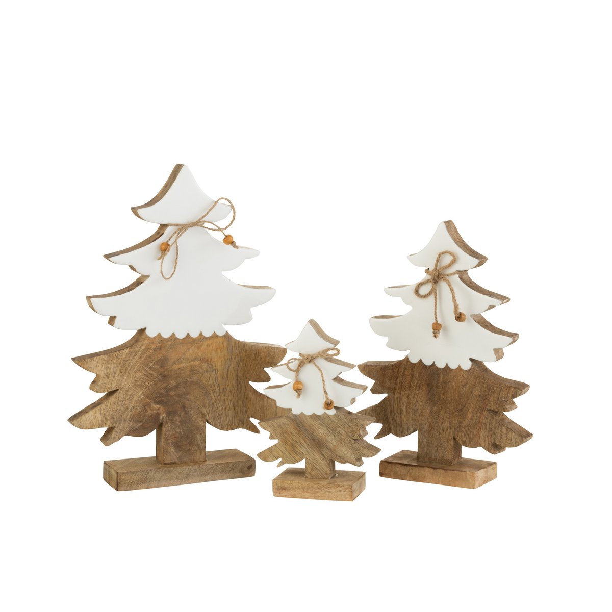 Corde pour sapin de Noël J-Line en bois naturel, élégante et festive.