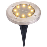 Brochet à étage solaire à LED à 6 sets "pour l'extérieur, brochettes en métal et en plastique en blanc en acier, avec LED intégrée