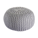 Pouf extérieur Ø55cm en plastique recyclé, couleur gris argenté