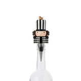 Bouchon à vin J-Line Pied-De-Poule noir et blanc, élégant design