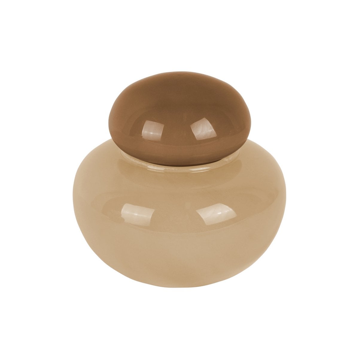 Vase Nuevo Dulce en verre marron avec capuchon élégant