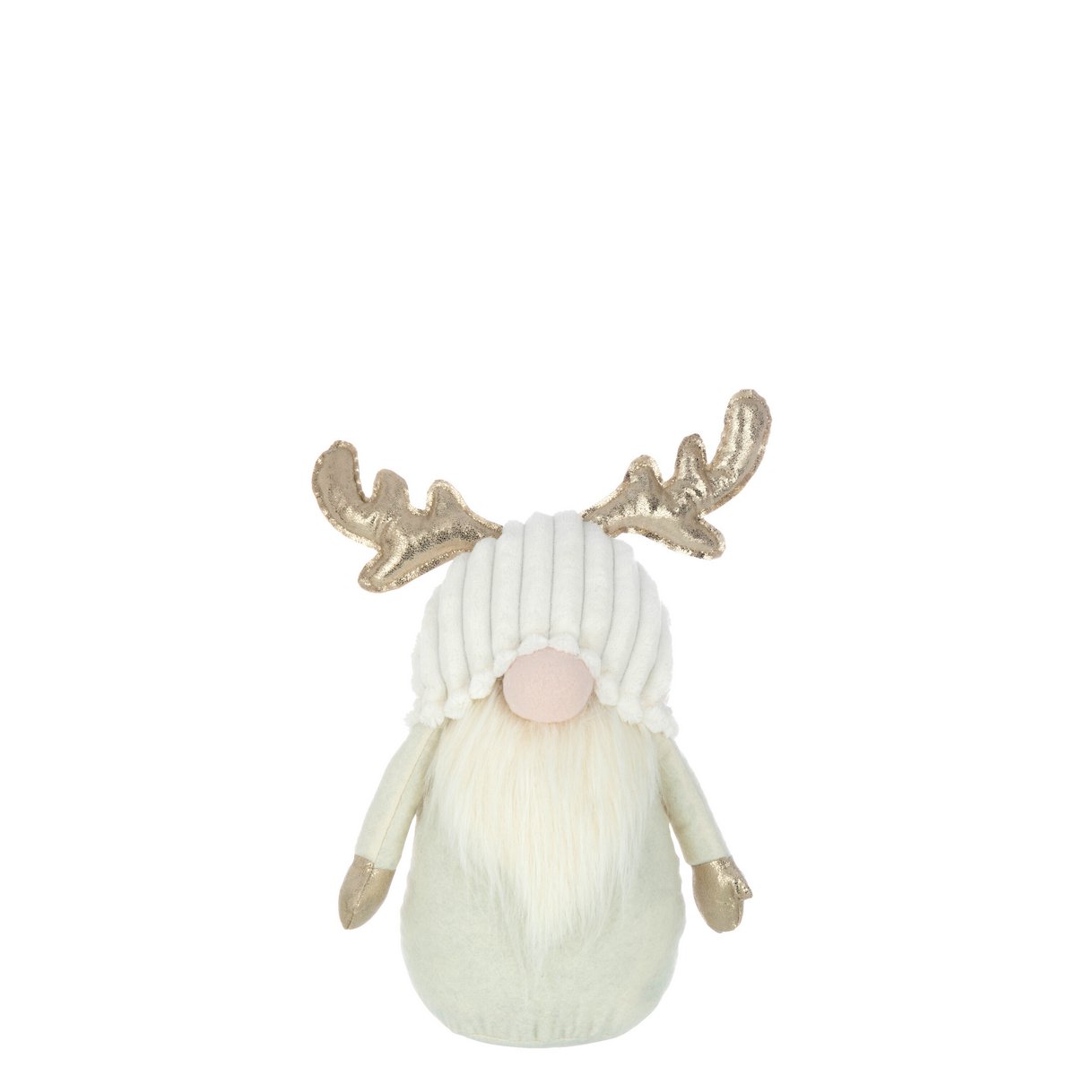 Gnome Antlers Textile Beige Petit - Détails en textile beige et décoratif