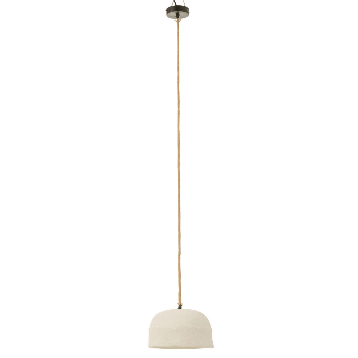 Lampe suspendue J-Line en papier mâché blanc, vue de face