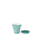 Pot J-Line Grenade Stripes en céramique aqua, vue de face