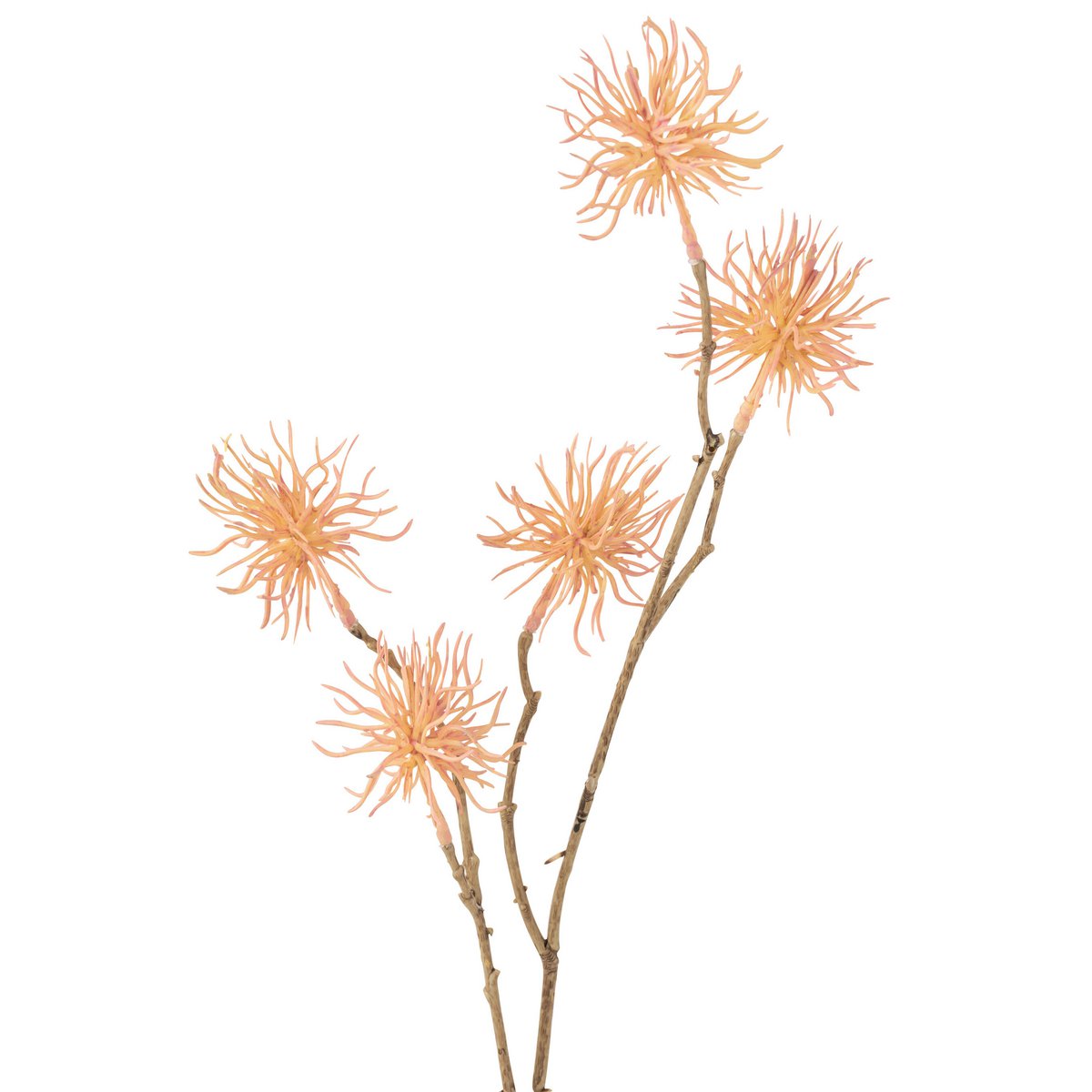 Branche décorative J-Line Unchin orange clair en plastique, vue de face