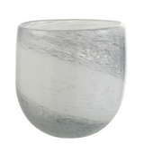 Lanterne J-Line Denim en verre blanc et bleu, vue de face